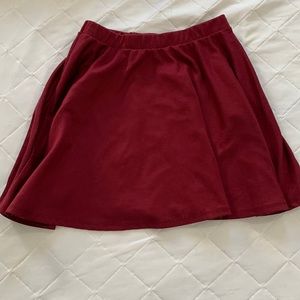 Burgundy skater skirt